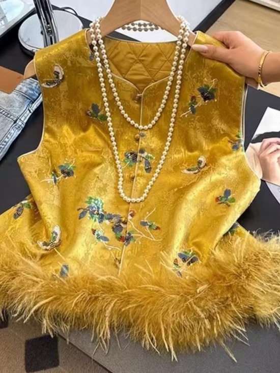 Jackets & Blazers - Women's New Chinese Style Frog Button Vest for Autumn Wear, Sleeveless Outerwear